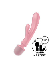 3: Satisfyer - Triple Lover - 2-in-1 Wand and Rabbit Vibrator - Pink