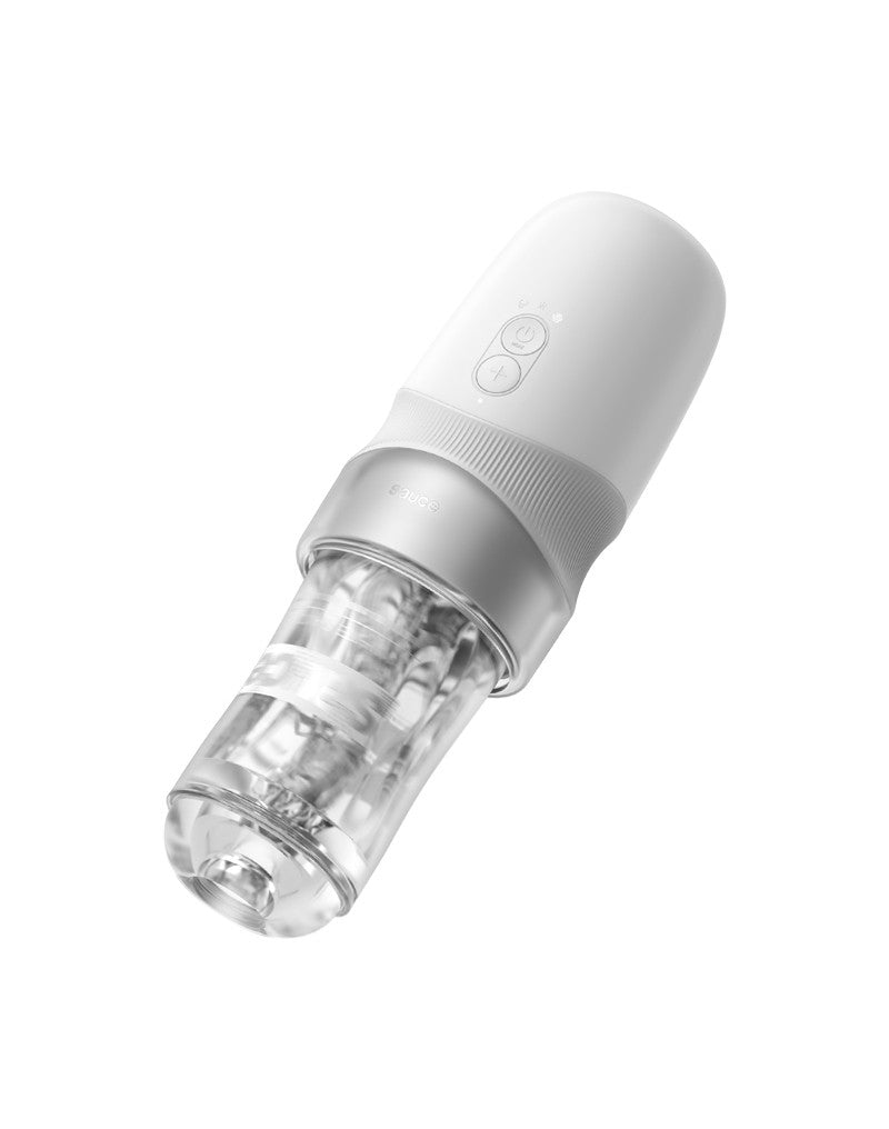 Sauce - Extra Sauce - Elektronischer Masturbator mit weißem Saucenbecher - Weiß