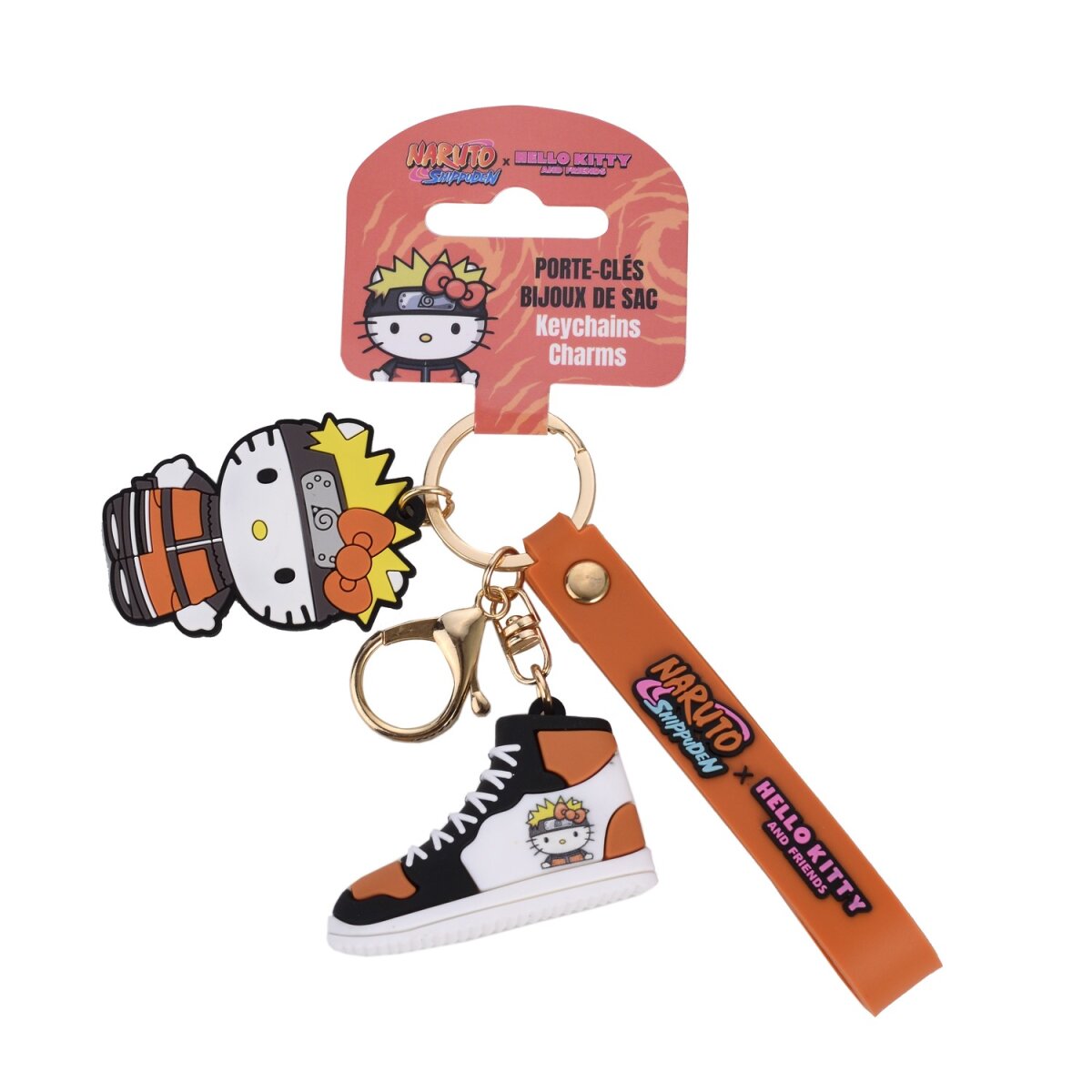 Schlüsselanhänger - Hello Kitty x Naruto Shippuden - rot / schwarz - Display - 24 Stück