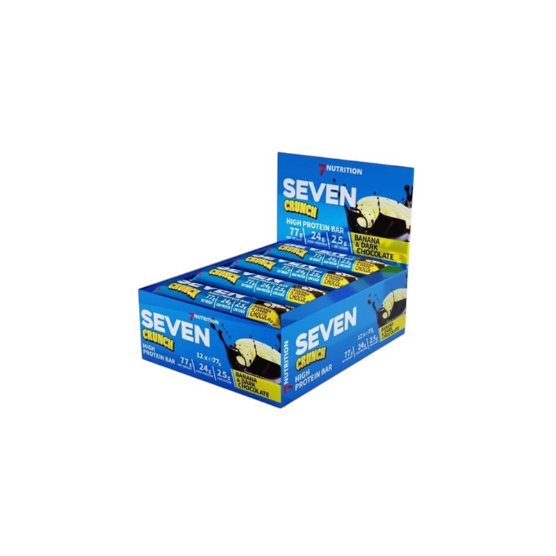 Seven Crunch HP Bar - 77g - Banana & Dark Chocolate x12