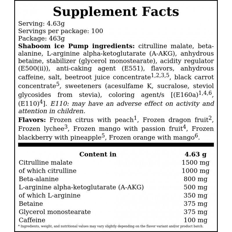SHAABOOM ICE PUMP - 463g - Icy Citrus & Peach x12