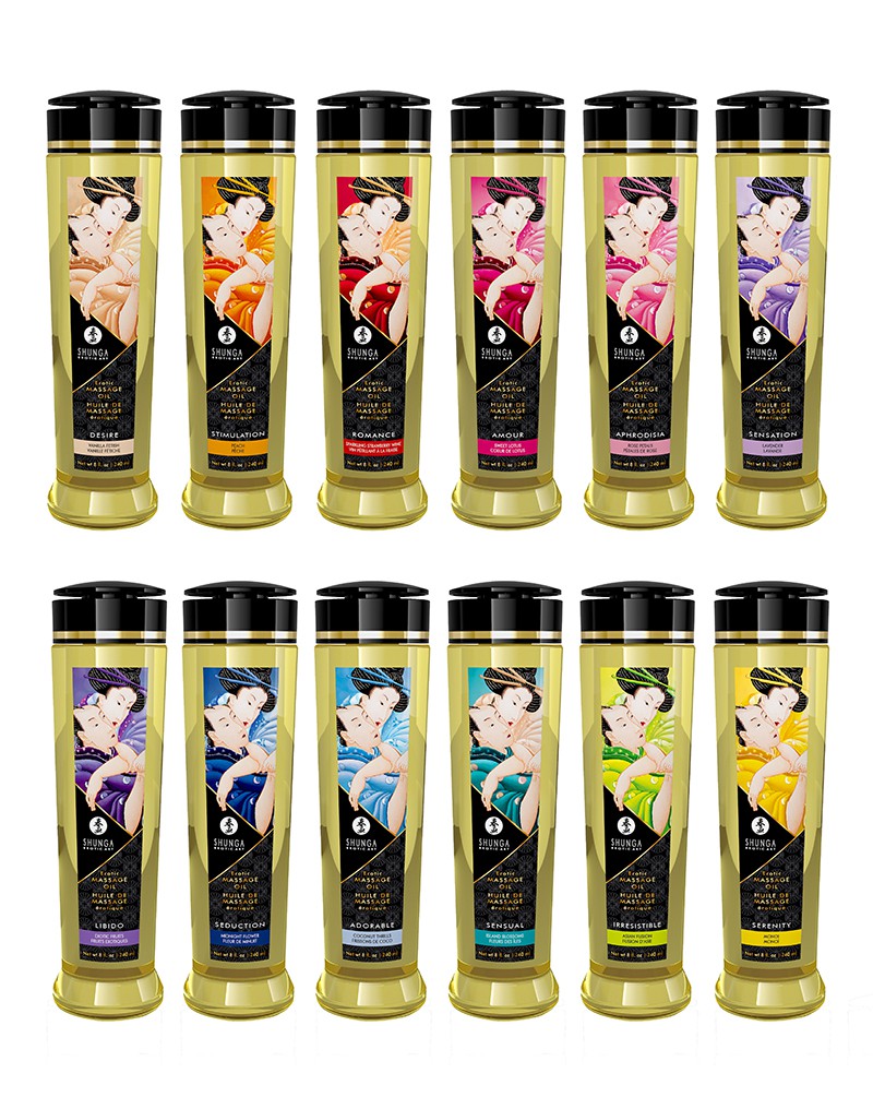 Shunga - Massage Öl - Romance Sparkling Strawberry - 240 ml
