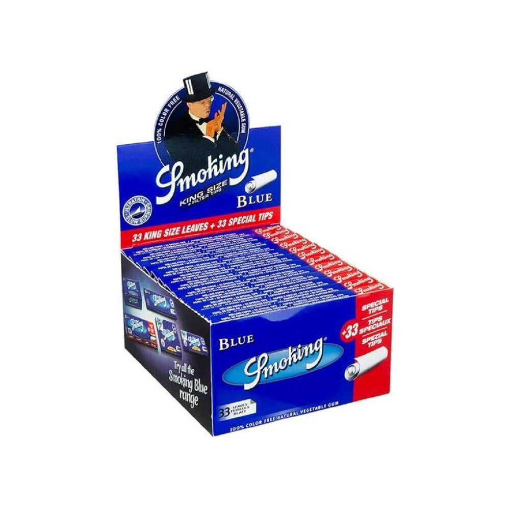 Smoking - Kingsize + Tips - Blue - Box - 24 x 33 Stück