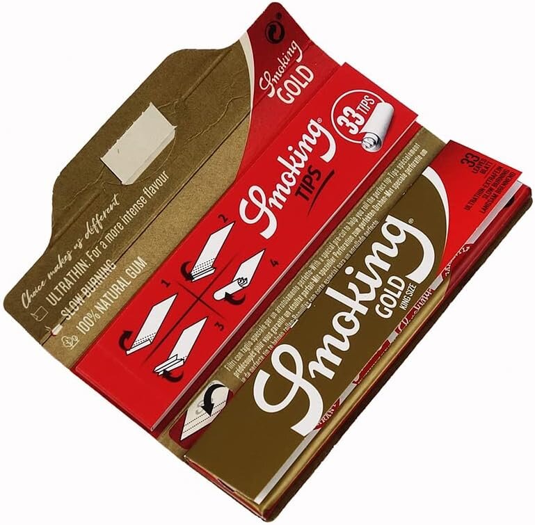 Smoking - Kingsize + Tips - Gold - Box - 24 x 33 Stück