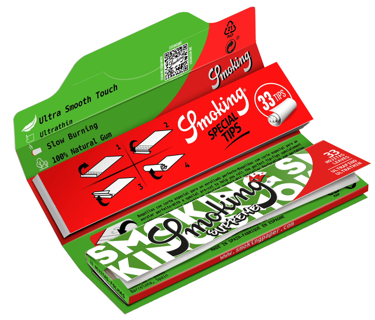 Smoking - Kingsize + Tips - Supreme - Box - 24 x 33 Stück