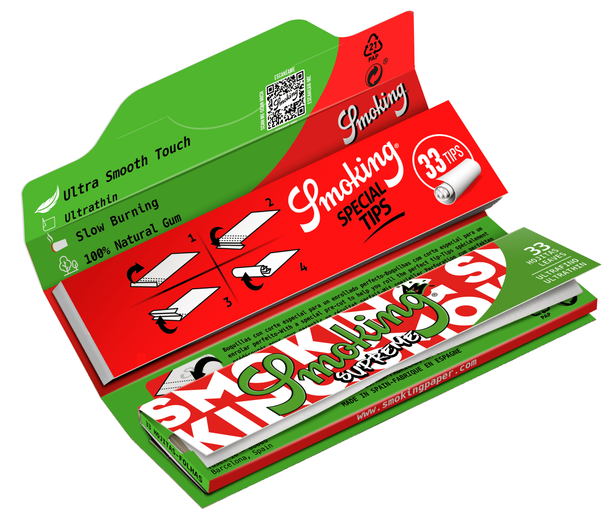 Smoking - Kingsize + Tips - Supreme - Box - 24 x 33 Stück