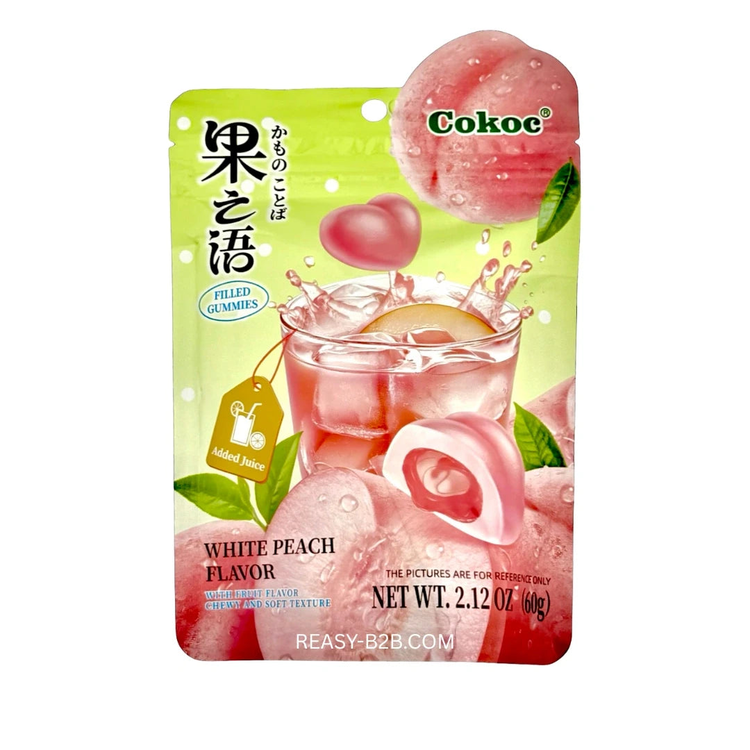 Soft Gummies mit flüssiger Fruchtfüllung - Peach 60g