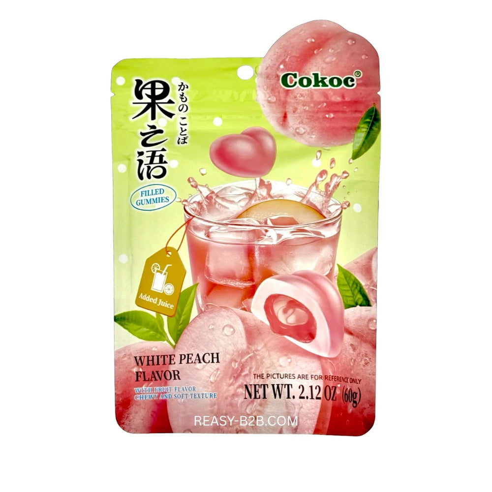 Soft Gummies mit flüssiger Fruchtfüllung - Peach 60g