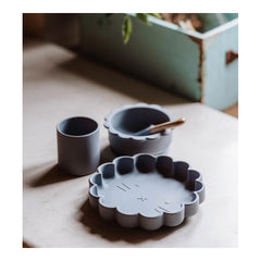 SOINA Silikonteller Eden mit Saugnapf, pearl grey