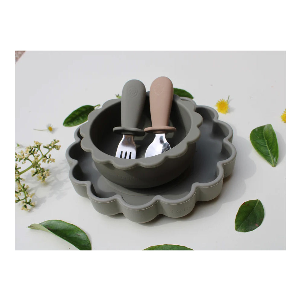 SOINA Silikonteller Eden mit Saugnapf, salbei