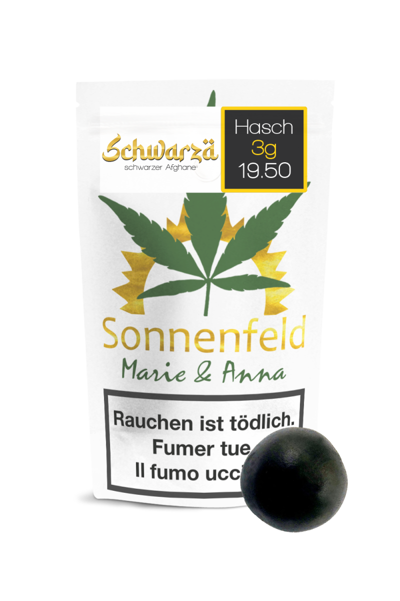 Sonnenfeld - CBD Hasch - Schwarzä - Schwarzer Afghane - 3g