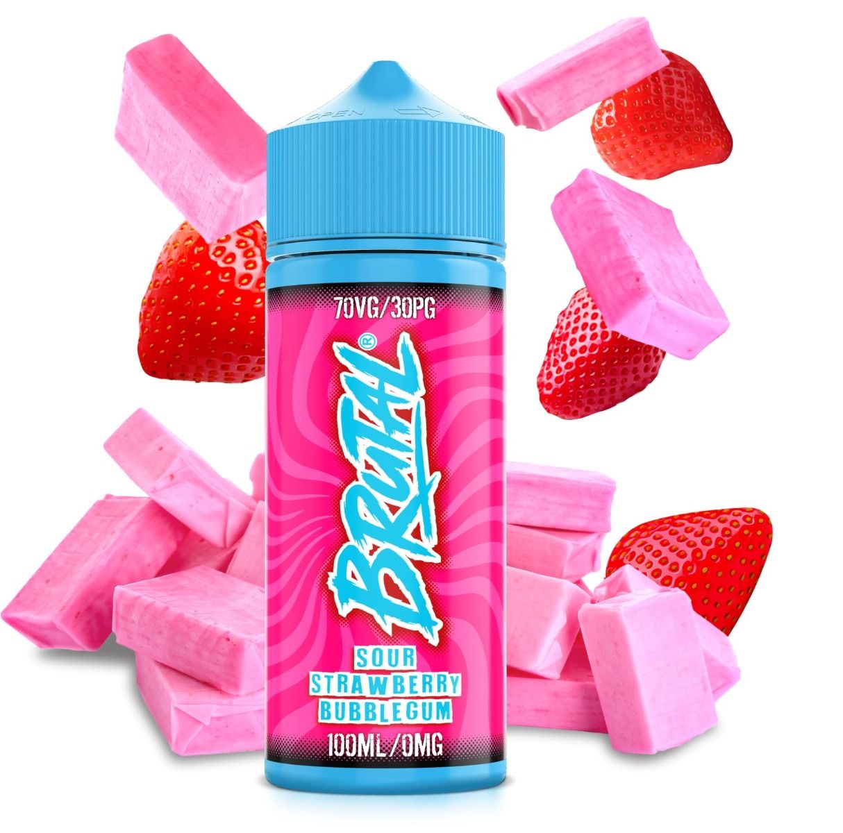 Just Juice BRUTAL - SOUR STRAWBERRY BUBBLEGUM - 100ml - Shortfill