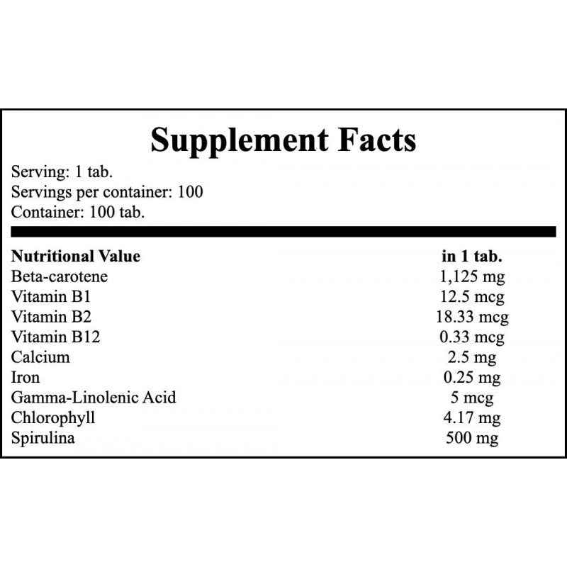 Spirulina 500mg - 100tab