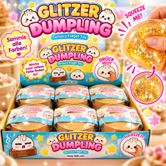 Squishy Dumpling Glitzer Smiley 8,5cm