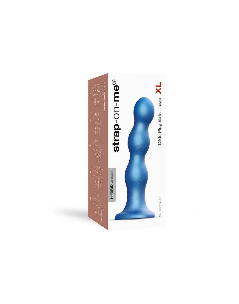 Strap-On-Me - Dildo Plug Balls Größe XL - Metallisches Blau
