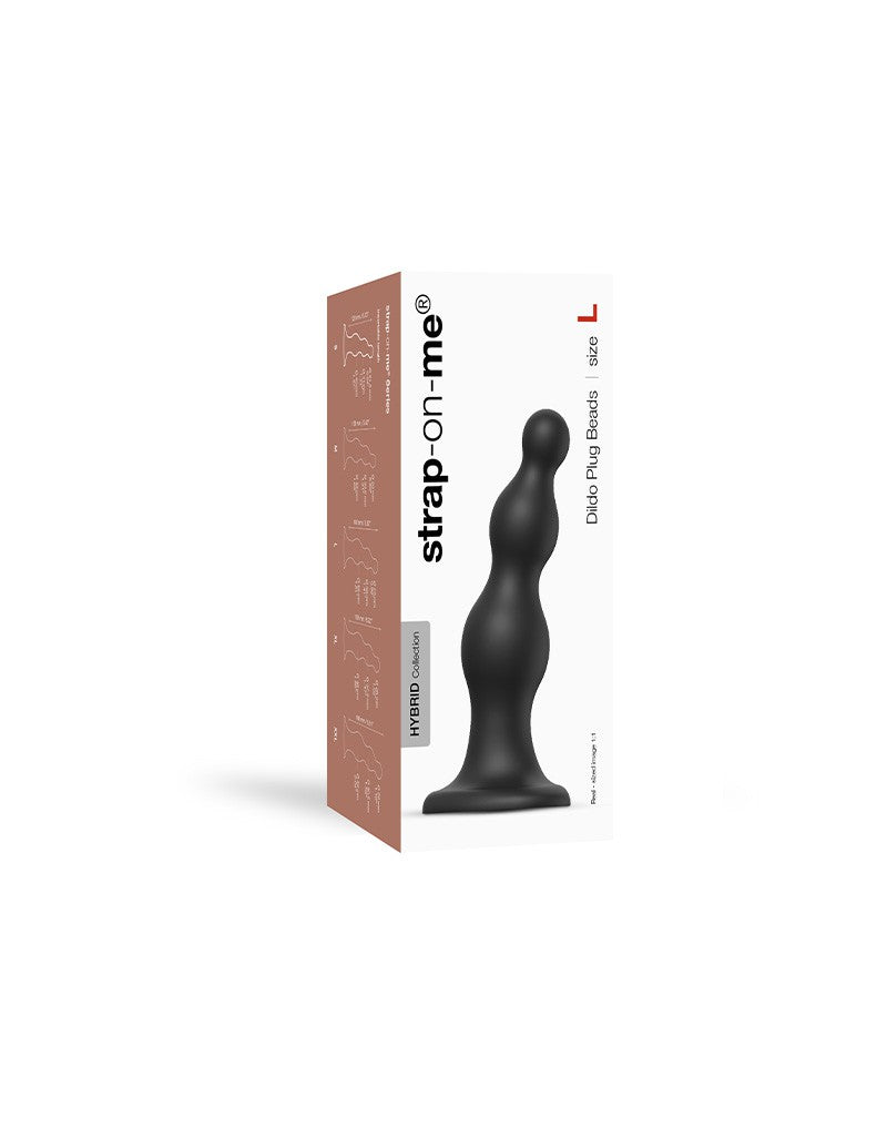 2: Strap-On-Me - Dildo Plug Beads Größe L - Schwarz