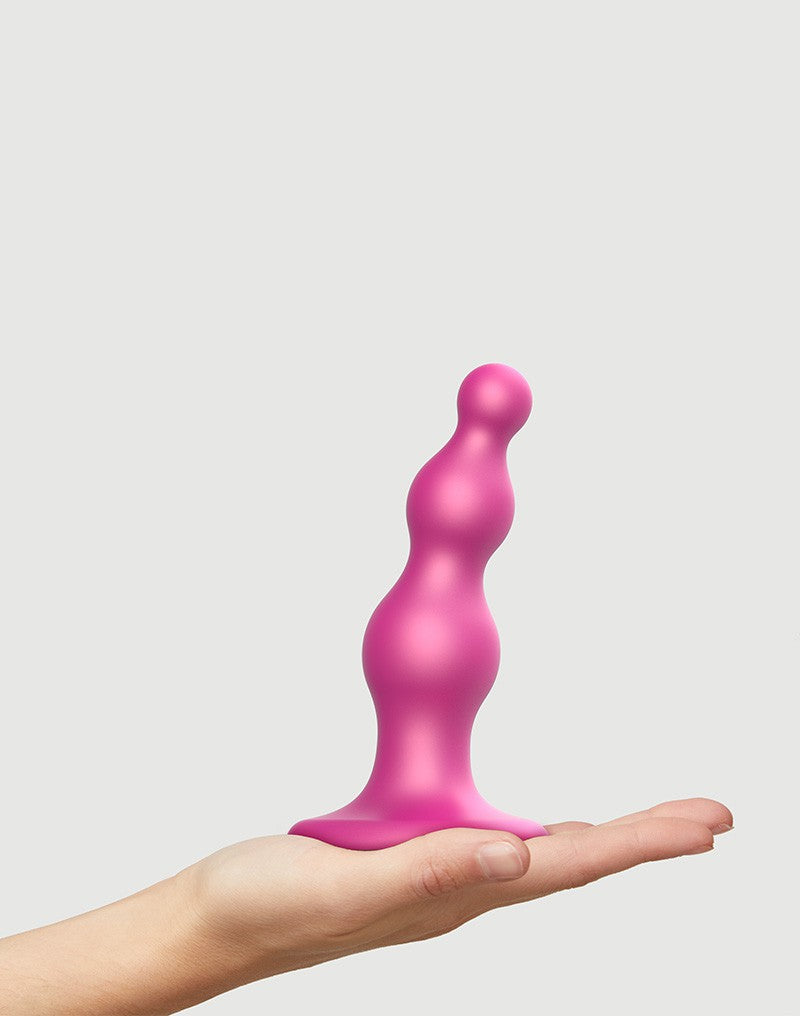 Strap-On-Me - Dildo Plug Beads Größe S - Metallisches Rosa