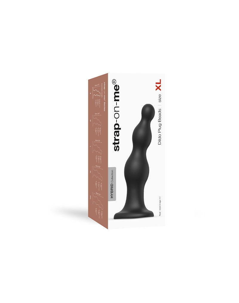 Strap-On-Me - Dildo Plug Beads Größe XL - Schwarz