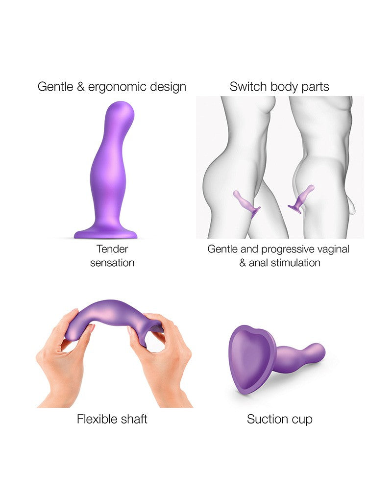 Strap-On-Me - Dildo Plug Curvy Größe M - Metallic Lila