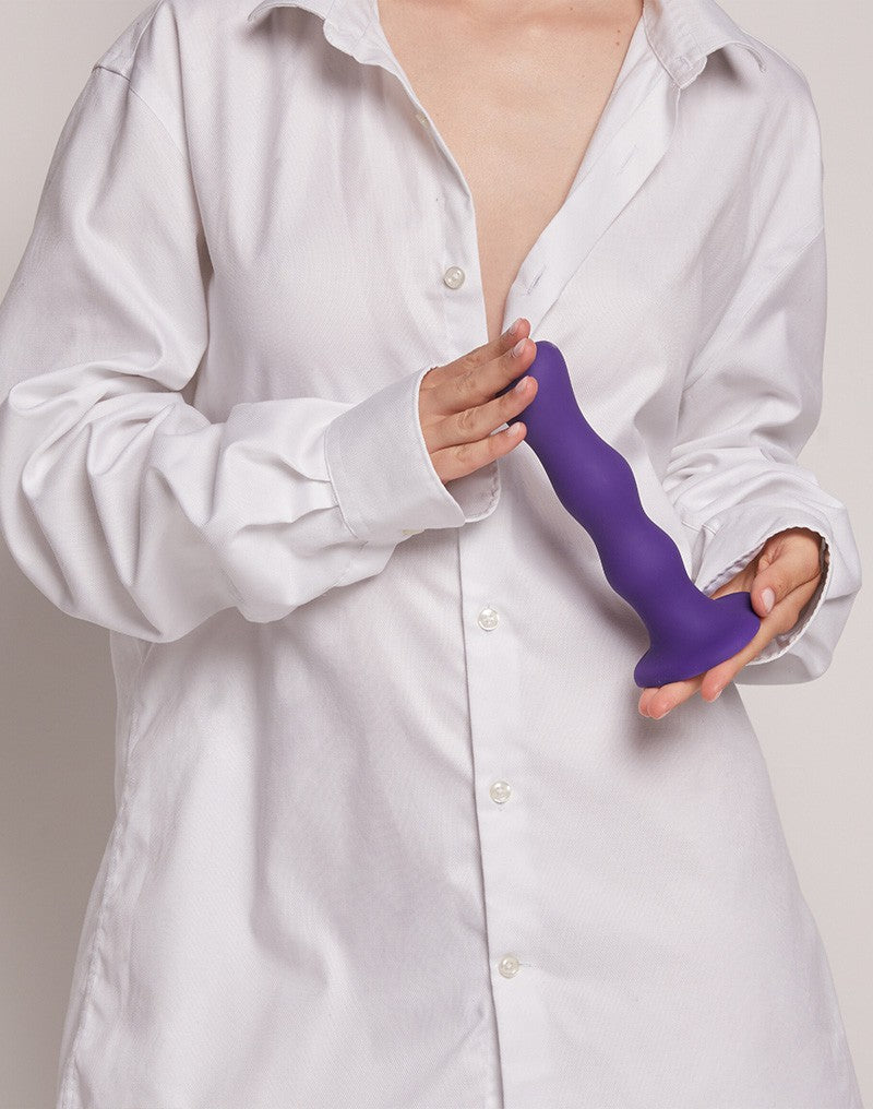 Strap-On-Me - Geisha Balls - Dildo mit rotierenden Kugeln Größe M - Violett