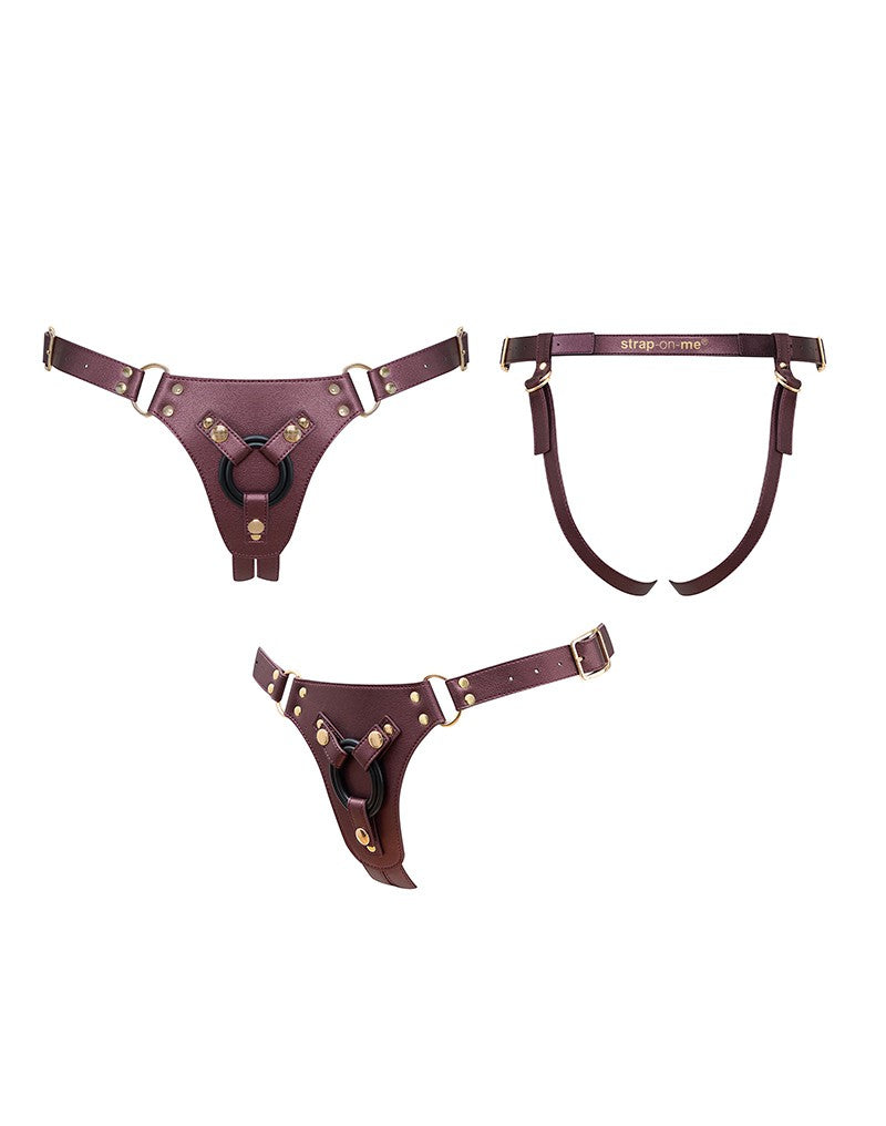 2: Strap-On-Me - Harnais Simili Generous - Aubergine