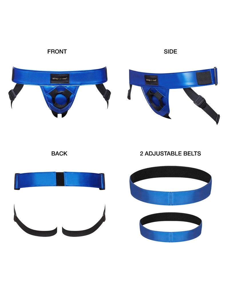 Strap-On-Me - Harness Curious - Strap-On Harness Einheitsgröße - Metallic Blau