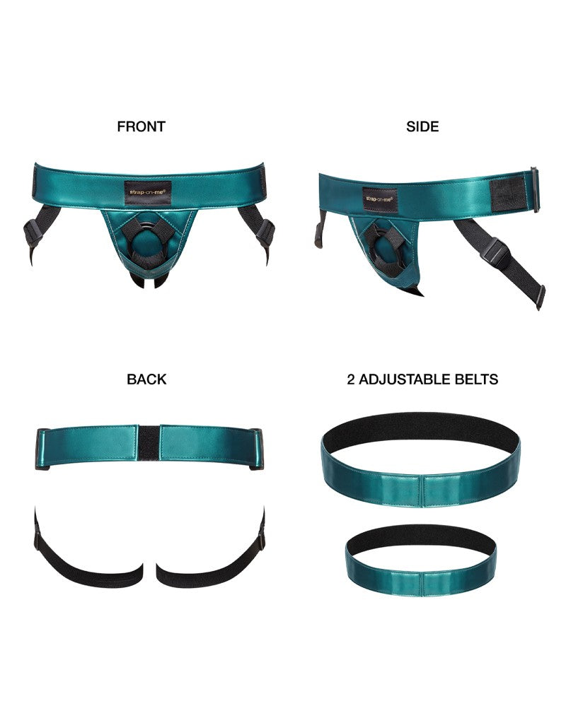 3: Strap-On-Me - Harness Curious - Strap-On Harness Einheitsgröße - Metallic Grün