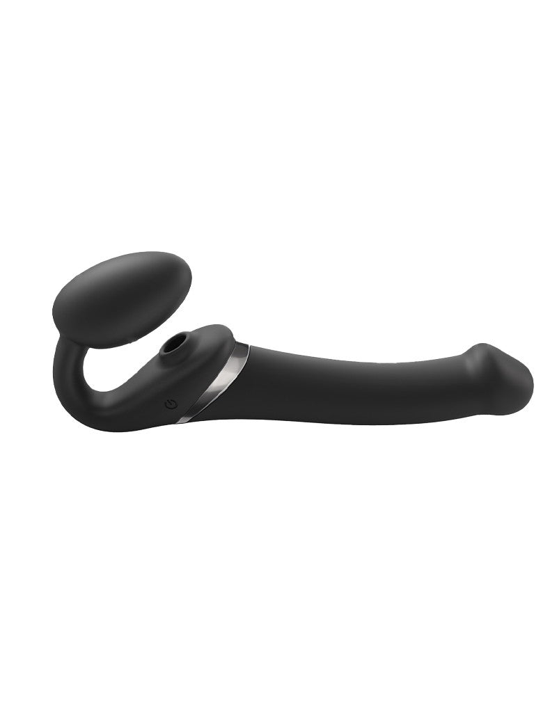 Strap-On-Me - Multi Orgasm - Strap-On Vibrator mit Leckstimulator Größe M - Schwarz