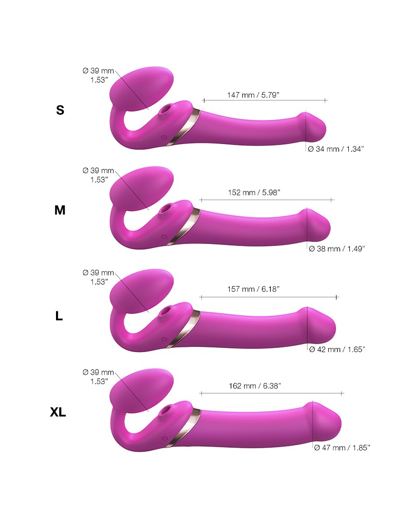 Strap-On-Me - Multi Orgasm - Strap-On Vibrator mit Leckstimulator Größe M - Rosa