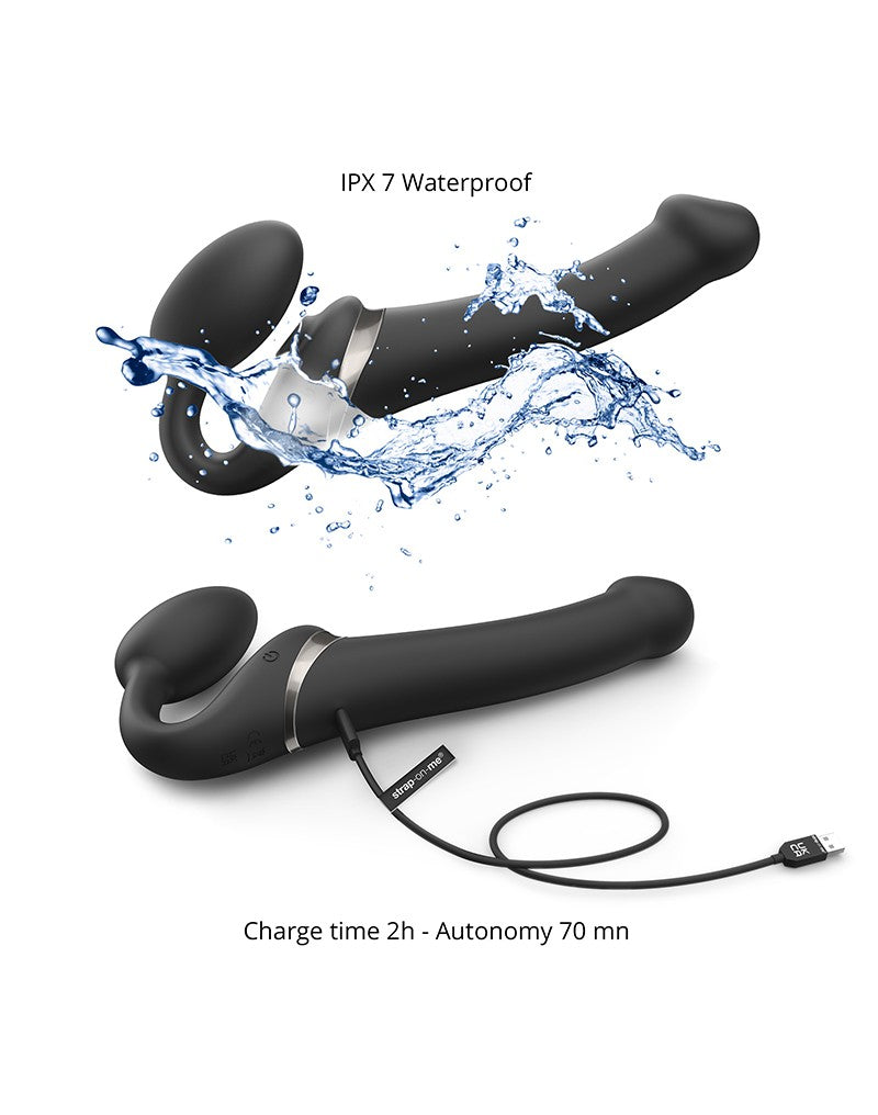 Strap-On-Me - Multi Orgasm - Strap-On Vibrator mit Leckstimulator Größe S - Schwarz