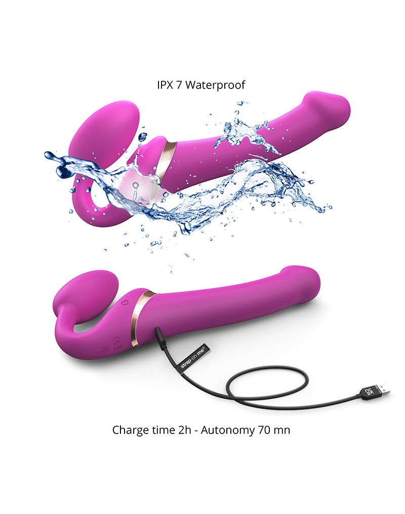 Strap-On-Me - Multi Orgasm - Strap-On Vibrator mit Leckstimulator Größe S - Rosa