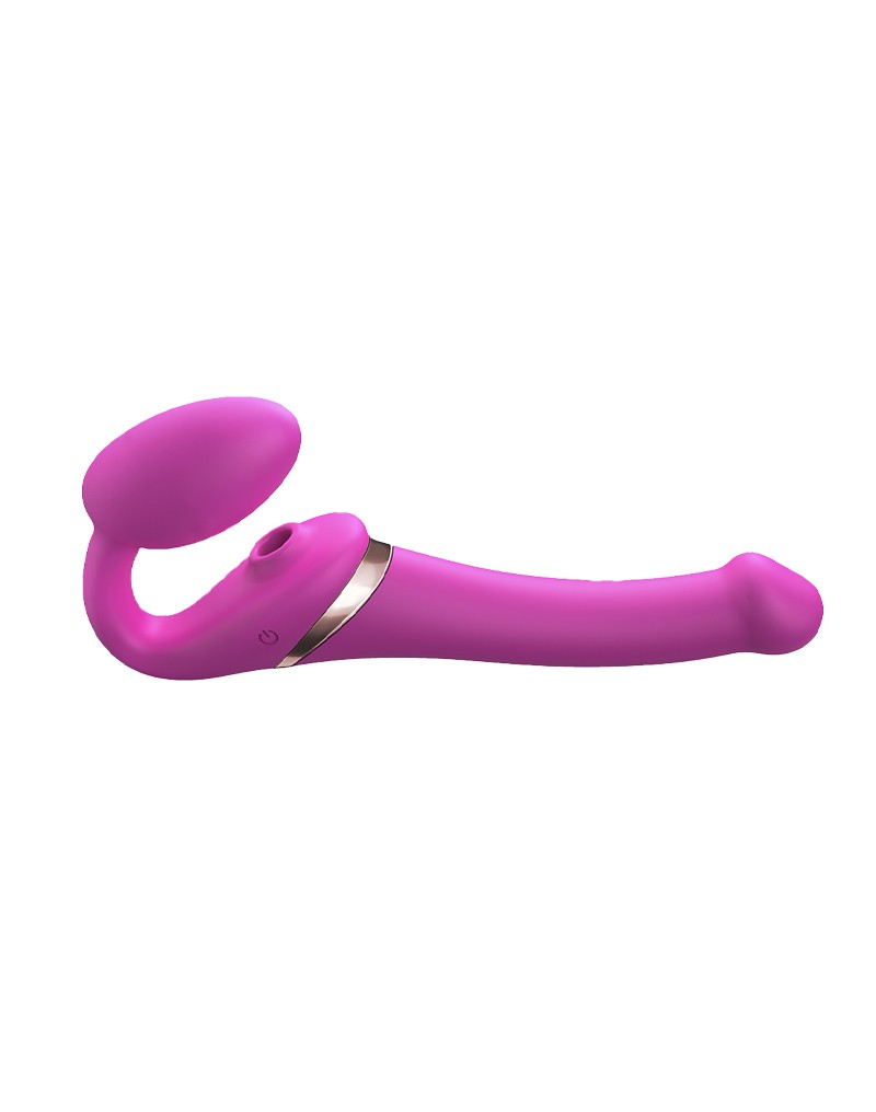 Strap-On-Me - Multi Orgasm - Strap-On Vibrator mit Leckstimulator Größe S - Rosa