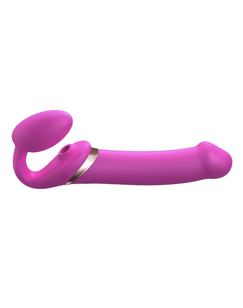 Strap-On-Me - Multi Orgasm - Strap-On Vibrator mit Leckstimulator Größe XL - Rosa