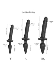 Strap-On-Me - Realistic Switch Plug-In - 2-in-1 Dildo & Buttplug Größe L - Schwarz