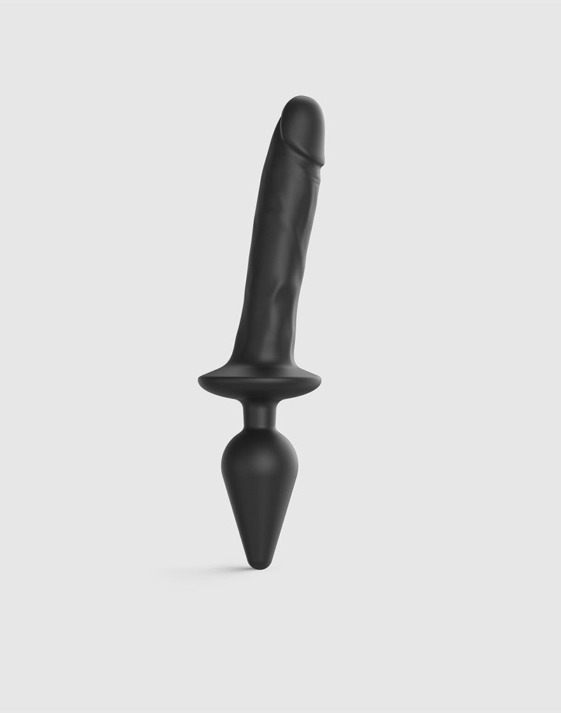 Strap-On-Me - Realistic Switch Plug-In - 2-in-1 Dildo & Buttplug Größe XXL - Schwarz