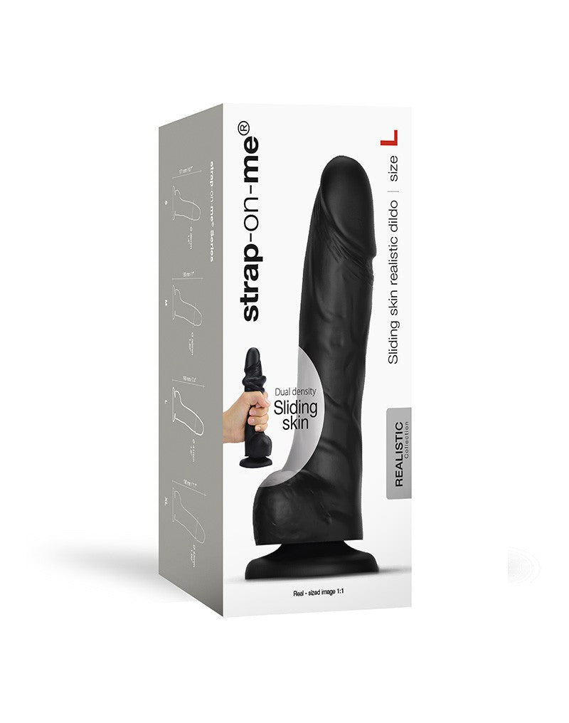 2: Strap-On-Me - Realistischer Sliding Skin Dildo Größe L - Schwarz