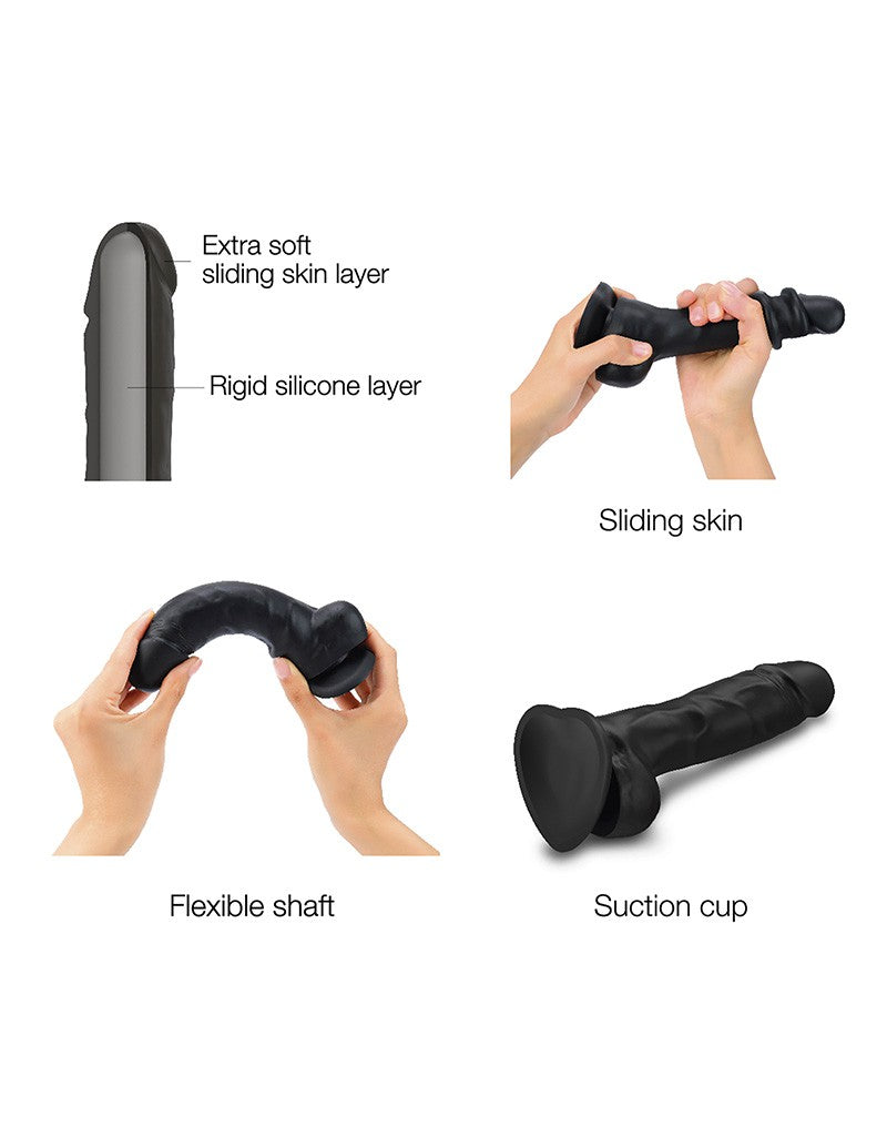 Strap-On-Me - Realistischer Sliding Skin Dildo Größe XL - Schwarz