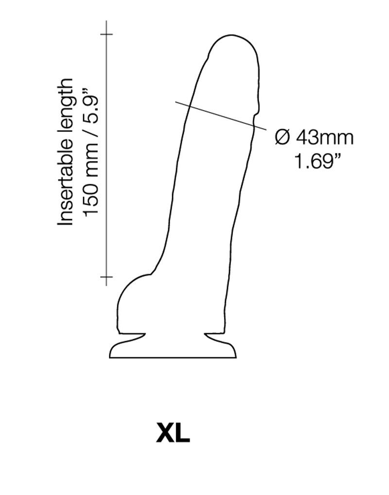 Strap-On-Me - Realistischer Sliding Skin Dildo Größe XL - Schwarz