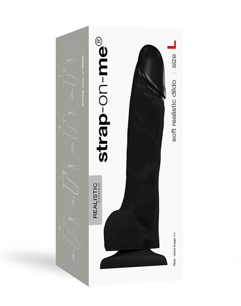 2: Strap-On-Me Soft Realistic Dildo Black Size L