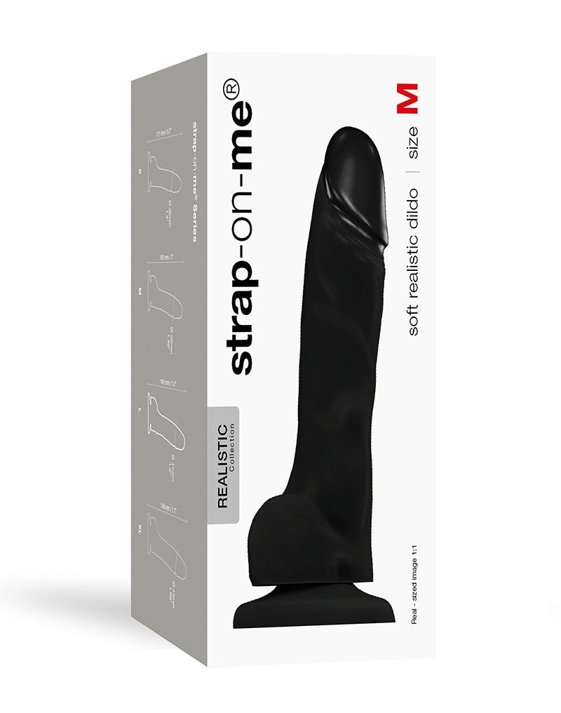 2: Strap-On-Me Soft Realistic Dildo Black Size M