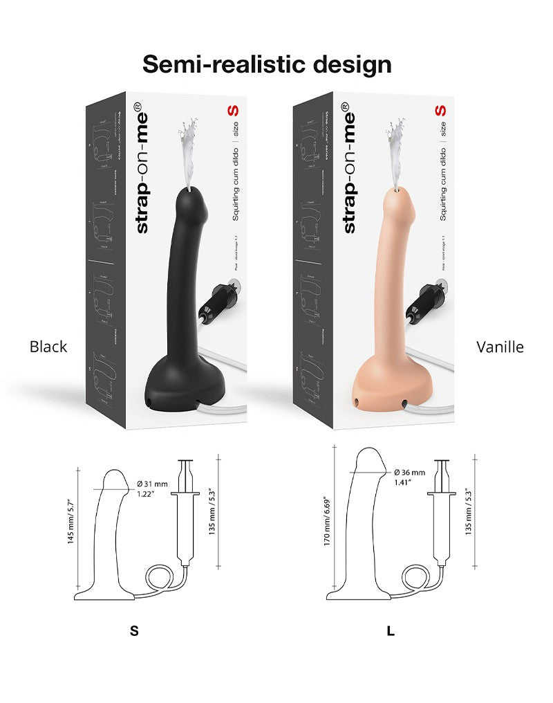 Strap-On-Me - Squirting Cum Dildo Größe S - Schwarz