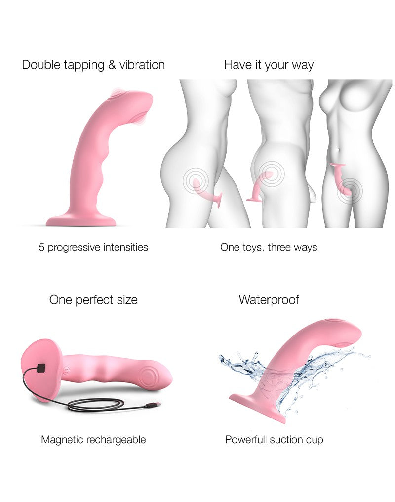 6: Strap-On-Me - Klopfdildo Wave - Rose Corail