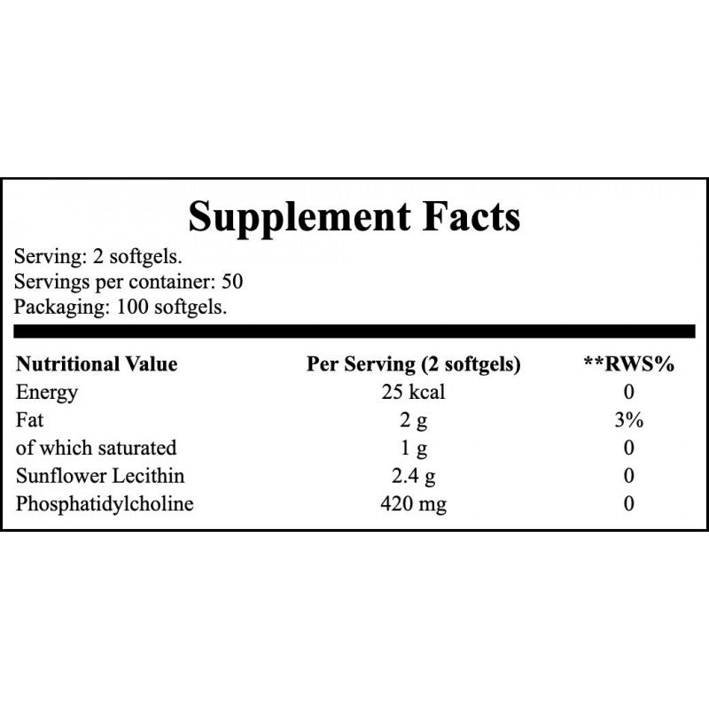 Sunflower Lecithin 1200mg - 100softgels x12