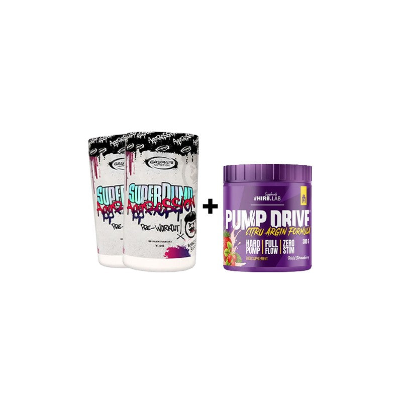 Super Pump Aggression - 420g - Bubblegum Geezer x2 + Pump Drive - 300g - Wild Strawberry FREE