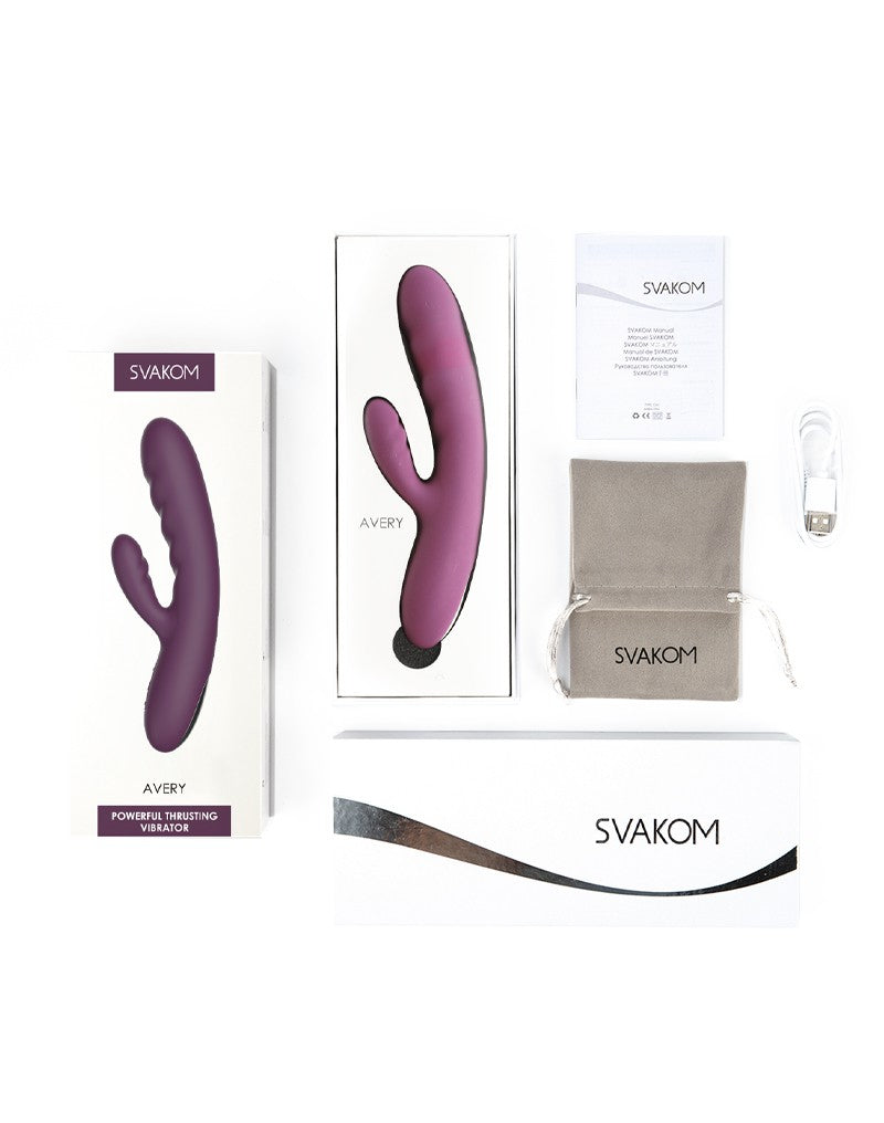 2: SVAKOM - Avery - Thrusting Rabbit Vibrator - Violett