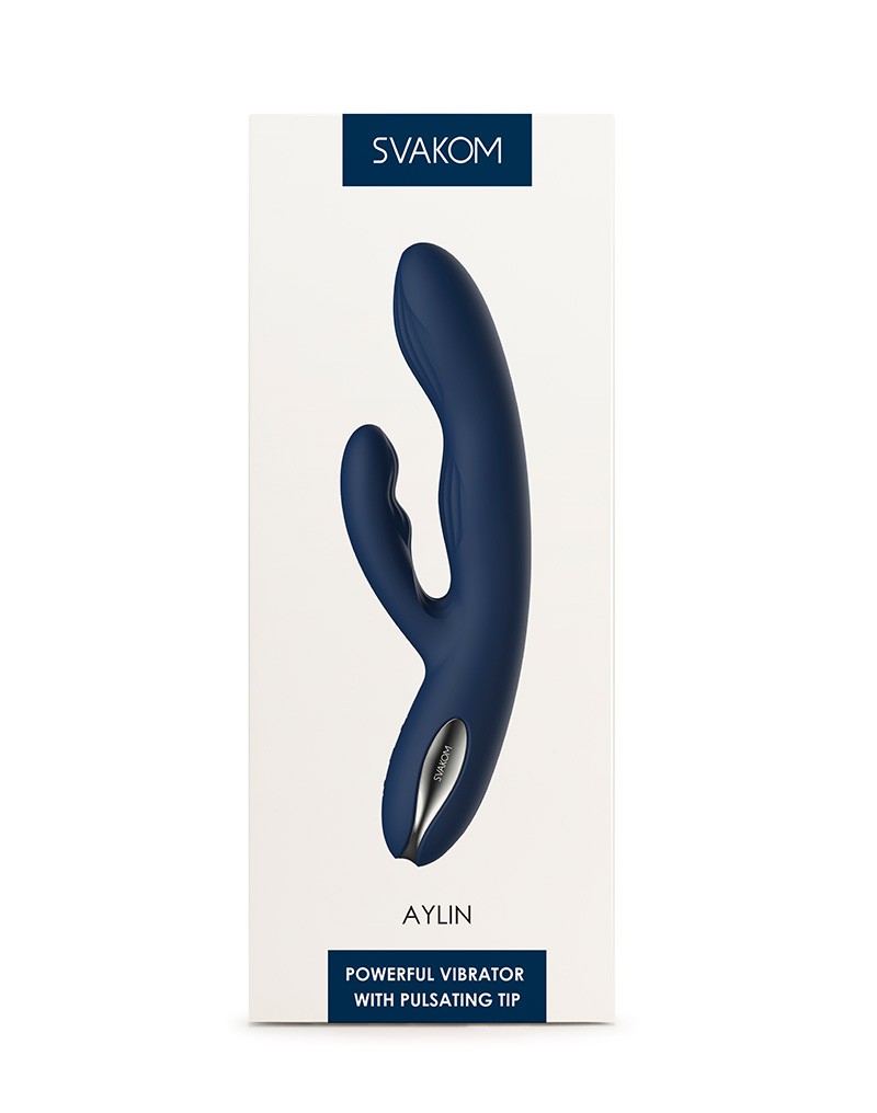 SVAKOM - Aylin - Rabbit-Vibrator mit pulsierender Spitze - Blau