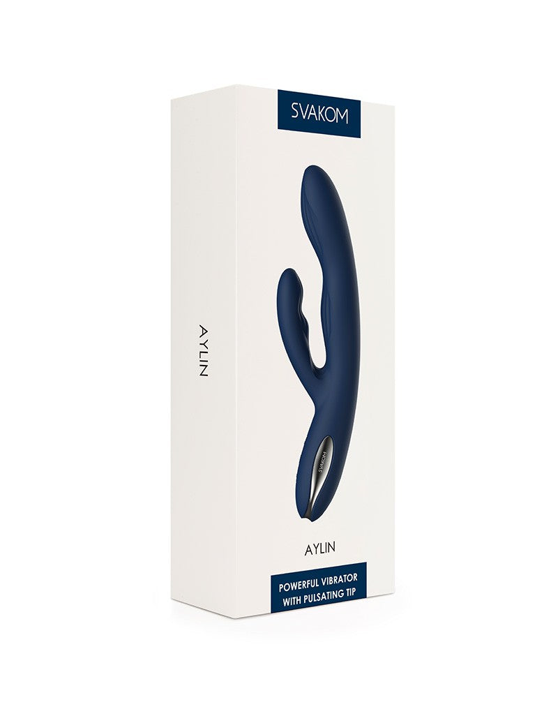 SVAKOM - Aylin - Rabbit-Vibrator mit pulsierender Spitze - Blau