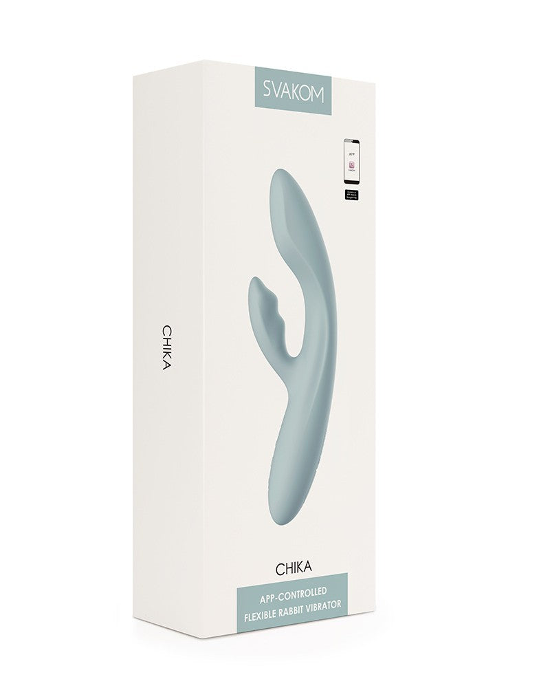 2: SVAKOM – Chika – wärmender Rabbit-Vibrator App gesteuert – Grau
