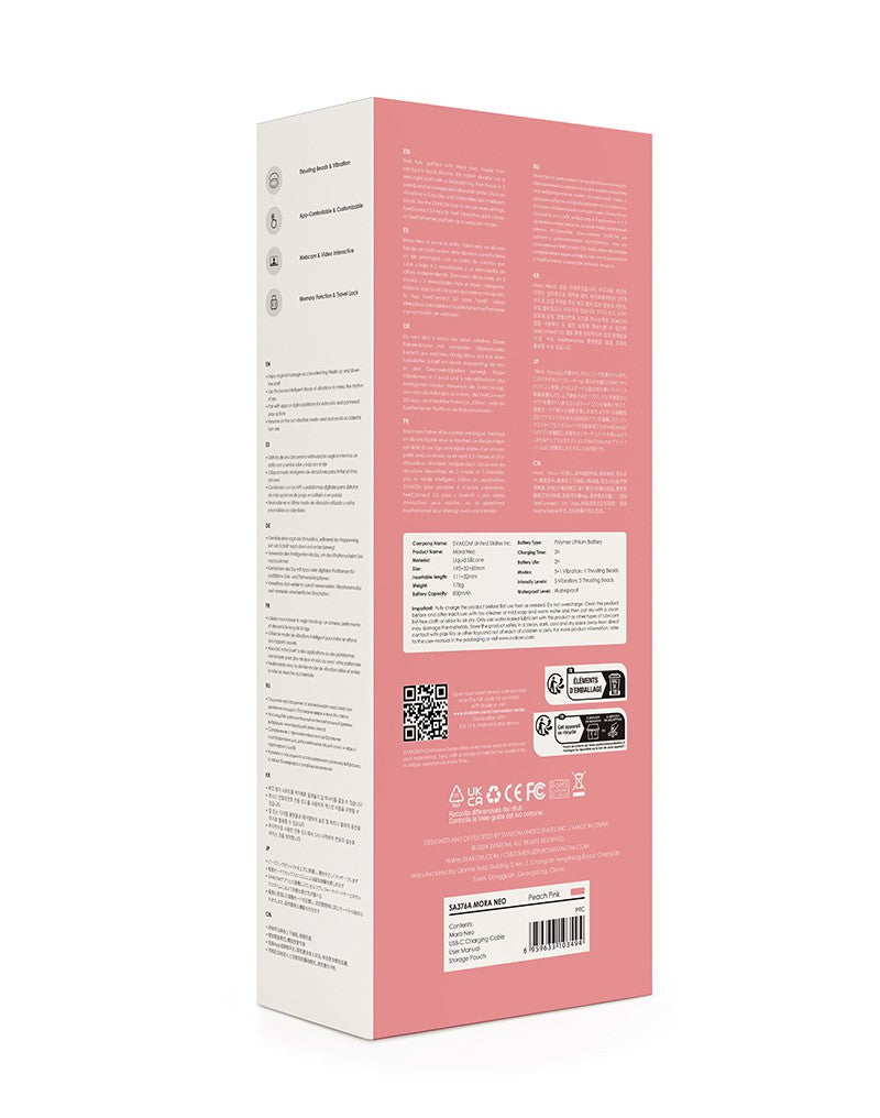SVAKOM - Mora Neo - Interaktiver Rabbit-Vibrator mit thrusting Perlen - Pink