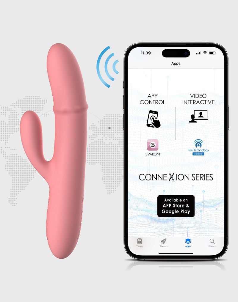 SVAKOM - Mora Neo - Interaktiver Rabbit-Vibrator mit thrusting Perlen - Pink